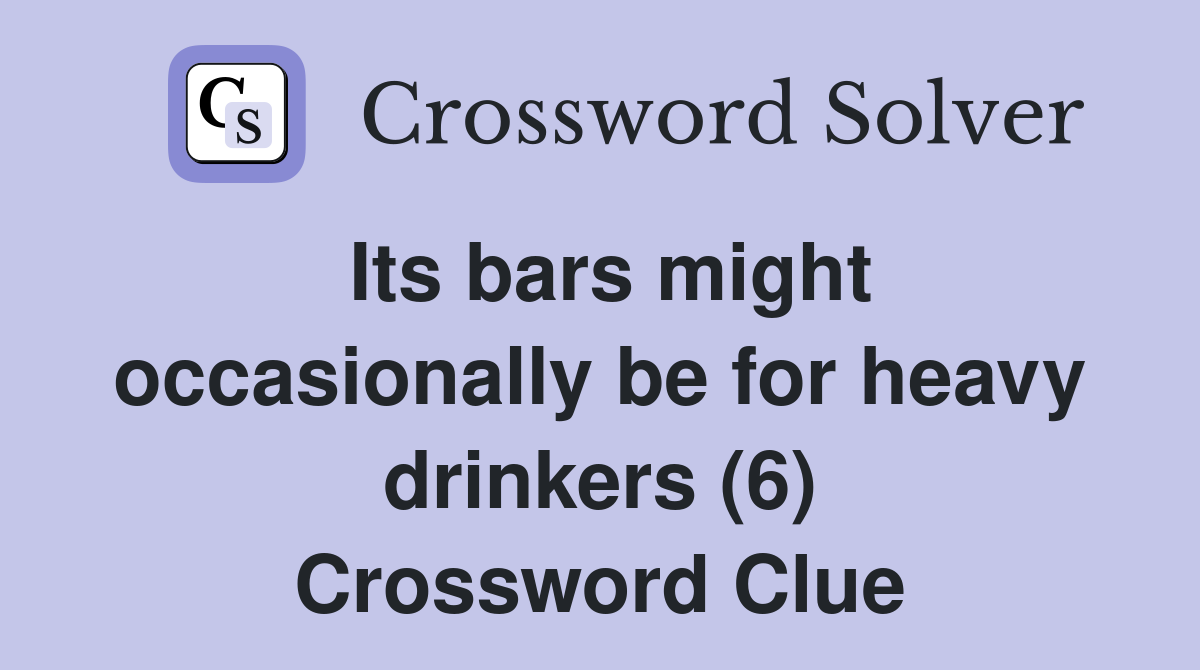 drinking tour of bars crossword clue